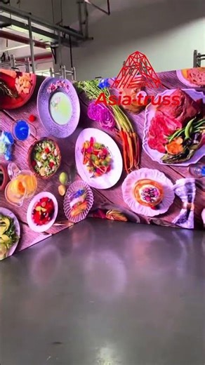 Truss construction for a right-angle screen, display background frame#truss #trussfactory