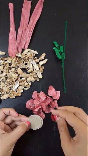I made a unique flower tree using almond shells and nail polish #shortsfeed #facts #craft #Lifestyle
