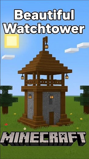 Beautiful Watchtower Build in Minecraft ⛩️ (Timelapse). #Minecraft #MinecraftShorts #Gaming