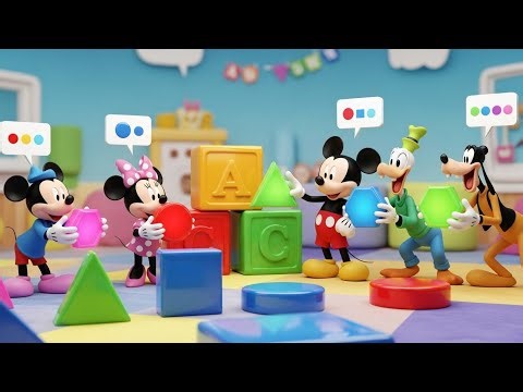 🖍️ Mickey’s Colorful World | Shapes & Colors for Toddlers|Learning Fun | Toddler Colors & Shapes