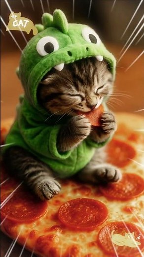 Funny Cat Eating Pizza - Hilarious & Cute Cat Pizza Moment!