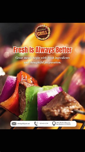 From classic favorites to bold flavors, we bring authentic Mediterranean taste to your table. Call - 925-415-3270 - https://theshishgrill.com/ #TheShishGrill #MediterraneanCuisine #AuthenticFlavors #FoodLovers #BayAreaEats