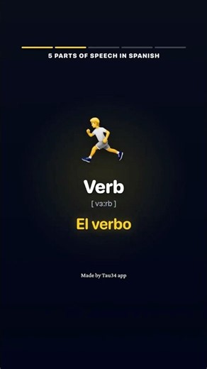 5 Parts of Speech in English & Spanish | Grammar Vocabulary & Clear Audio Voice Pronunciation ⚡️