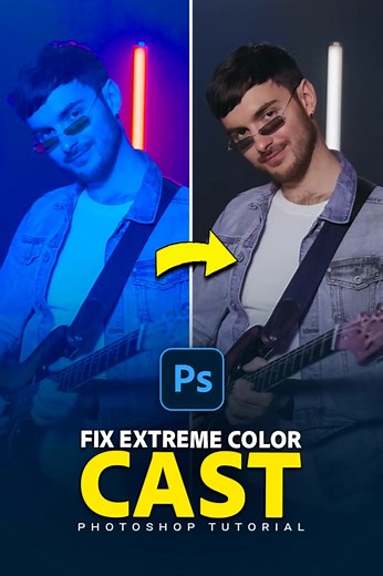 Fix Extreme Color Cast in few clicks in Photoshop. #fyp #foryou #foryoupage #fypシ #fypシ゚viral #learnontiktok #edit #edits #photomagic #photo #learnwithtiktok #photoshop #photoshoptutorial #graphicdesign #digitalart #learnwithtiktok #Editing #Tutorial #photography