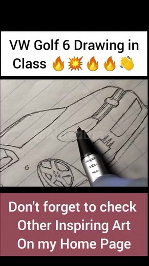 How to Draw VW Golf MK6 GTI Step-by-Step