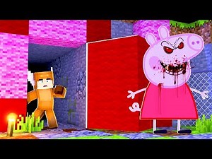 Minecraft HORROR - EVIL PEPPA PIG SECRET BASE! w/ MooseCraft (Minecraft Kids Roleplay)