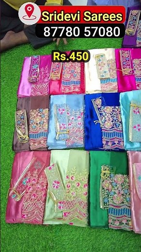 Rs.450 Satin Sarees with Blouse | Cheap and Best Saree Shop in Chennai