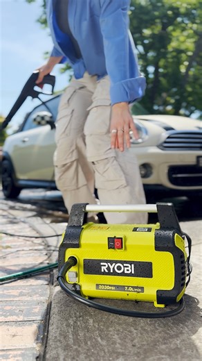 Small, light and mighty! The 2030PSI Compact High Pressure Washer sure does pack a punch when it comes to cleaning vehicles, driveways, paths, decks, fences and much more. 💧 | RYOBI