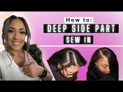 How to: 💁🏽Deep Side Part Sew in