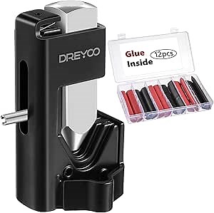 Hammer Lug Crimper Tool with 12 PCS Heat Shrink Tubing, Heavy Duty Lug Cable Hammer Crimping Tool for Crimps Battery and Welding cables, Solid Hammer Crimper Fit for 8 AWG to 4/0 Wire Gauge