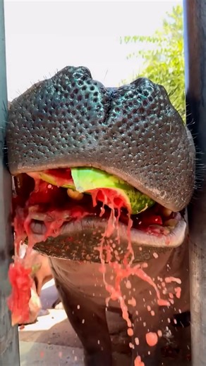 Big chomps! 🦛🍉 | Furry Tails