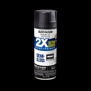 Black, Rust-Oleum American Accents 2X Ultra Cover, Semi-Gloss Spray Paint-327950, 12 oz