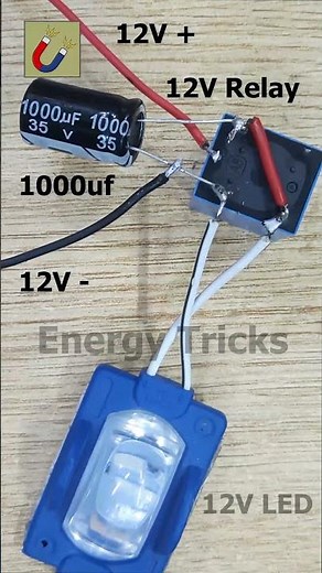DIY 12V LED Flasher Circuit Using Relay and 1000uF Capacitor