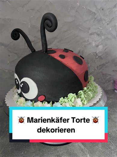 Marienkäfer-Torte dekorieren 🐞🎂 So hab ich sie Schritt für Schritt gemacht ✨ #marienkäfertorte #tortendeko #tortentutorial #cakedecorating #cakevideo