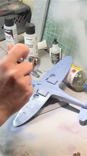 Painting the Eduard #spitfire Mk. IX using Vallejo Model Air acrylics. #modelmaking #scalemodel