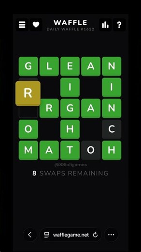 Waffle #1622 - Jul 1, 2026 Solution