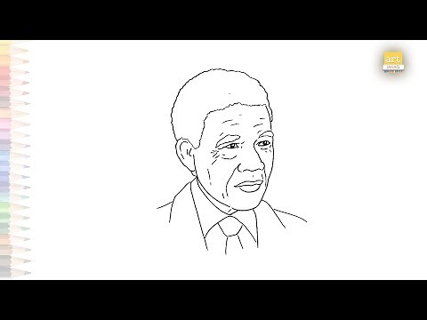 Nelson Mandela face drawing | Easy drawing tutorials | How to draw Nelson Mandela #artjanag