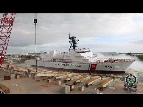 Launch of U.S. Coast Guard Offshore Patrol Cutter ARGUS