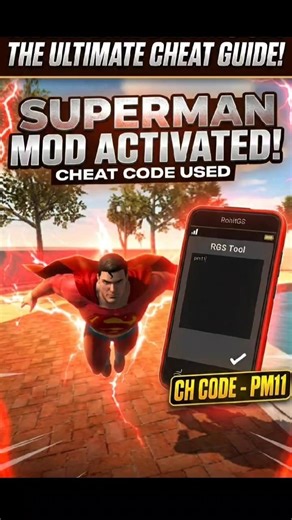 Superman MOD in Indian Bike Driving 3D! 🦸‍♂️😱Cheat Code pm1 #viral #shortvideo