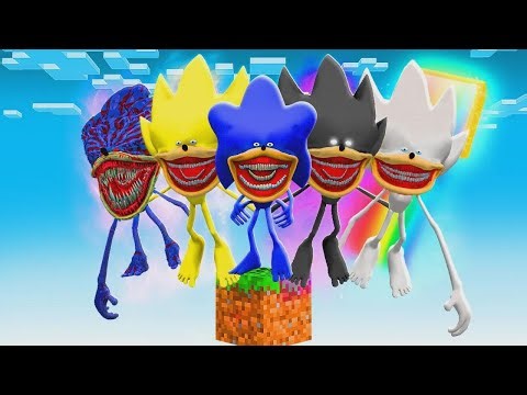 I Survived Every Shin Sonic Transformation on a Single Block in Minecraft!