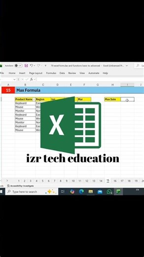 MAX FORMULA IN EXCEL । Max & Large Formula in Excel #excel #exceldata #excelcourses #exceltutorial