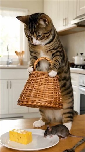 Look out!⚠️The cat waits motionless😼— the ambush begins! #shorts #cat #trap