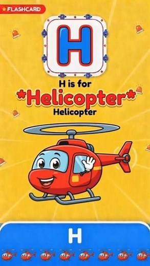 🚁 H is for Helicopter | Vehicle Alphabet Song & Animation Flashcard for Kids! #kidslearning