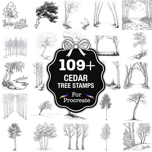 109+ Cedar Tree Procreate Stamps, Cedar Forest Brushes for Procreate, Instant Download - Etsy Australia