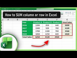 How to Sum Columns and Rows in Excel
