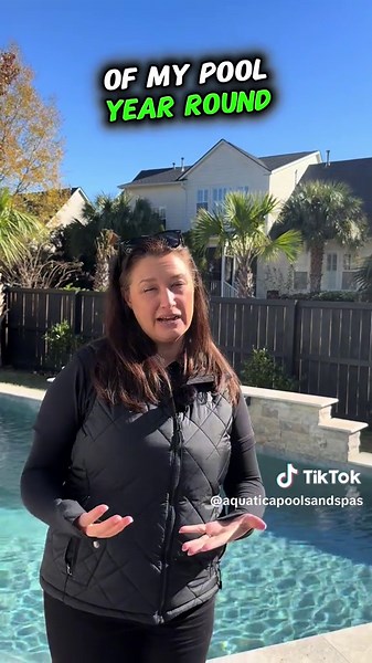 Adding features like a spa, and heater allow you to enjoy your space all year long! #pooldesign #backyardvibes