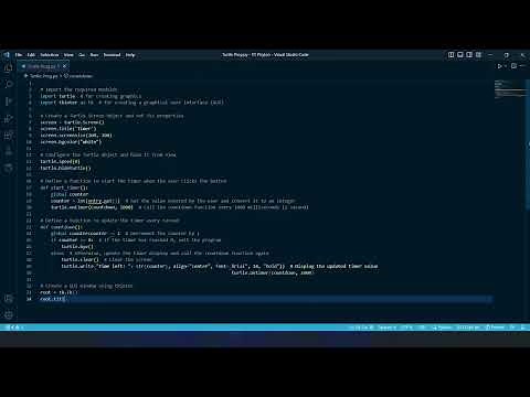 Creating a Countdown Timer with Python Turtle Graphics and Tkinter GUI