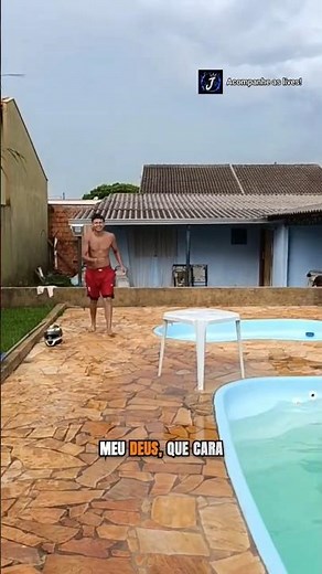 Desafio na Piscina 😂. #piscina #desafio #medo