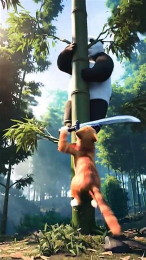 Ninja Cat vs Bamboo Panda: Epic Sword Slice Showdown! 🐼⚔️