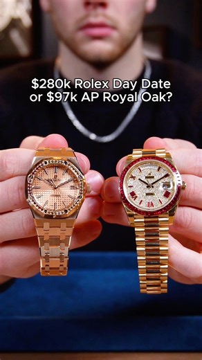 ⬅️ Bling? Or bling bling? ➡️ #rolex #ap #diamond #ruby #watch #luxury #thisorthat