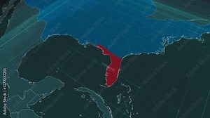 Zoom in to the map of Florida state, with text and textless