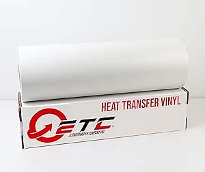 Econotransfer Reflective Heat Transfer Vinyl | Easy Weeding & Adhesion - Reflects Bright - Ideal for T-Shirts | HTV Iron on Vinyl - HTV Vinyl 20” (5 Yards, White)