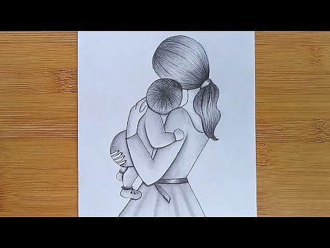 How to Draw Mother with Baby - Mother's Day Drawing
