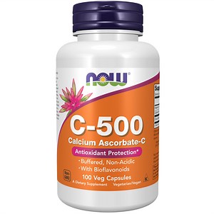 NOW Supplements, Vitamin C-500 Calcium Ascorbate, Antioxidant Protection*, 100 Veg Capsules
