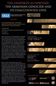 Video - The Unspoken as Heritage: The Armenian Genocide and Its Unaccounted Lives | Richard Hovannisian Endowed Chair in Modern Armenian History