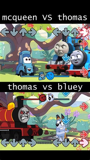 fnf character test mcqueen thomas vs bluey