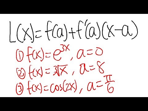how to linearize a function at x=a , calculus 1 tutorial
