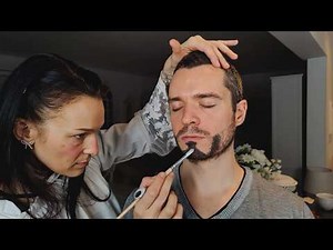 ASMR Choosing The Best Beard & Painting It On