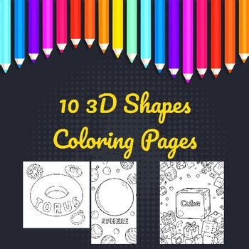10 3D Shapes Coloring Pages | Geometry Activities for Kids