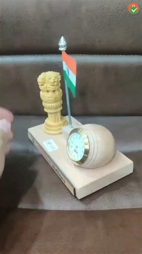 WK-55 Executive Wooden Desk Set with Flag & Clock