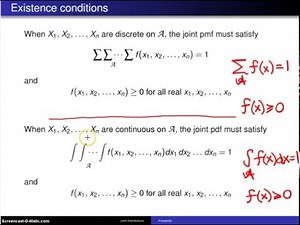 Multivariate random variables joint pmf/pdf existence conditions