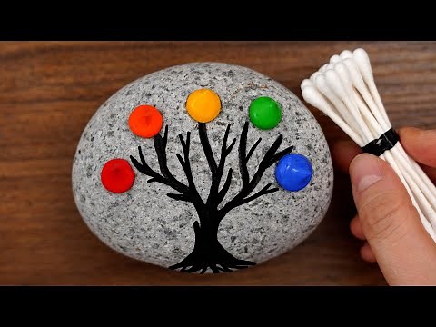 Simple & Easy Acrylic Painting on Stone｜Step by Step｜Painted Rocks｜Satisfying (1248)