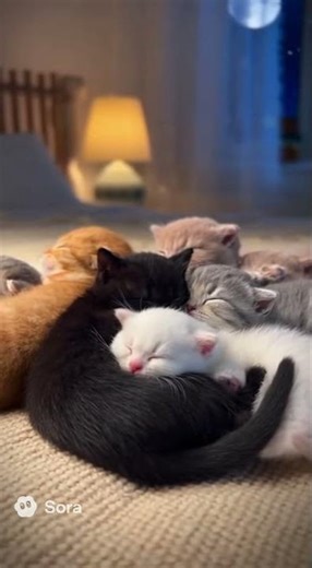 スヤスヤ😌💤 #猫動画 #cat #子ネコ #catshorts #cute #cutecat #ai猫 #kitten #癒し #mochamooncats