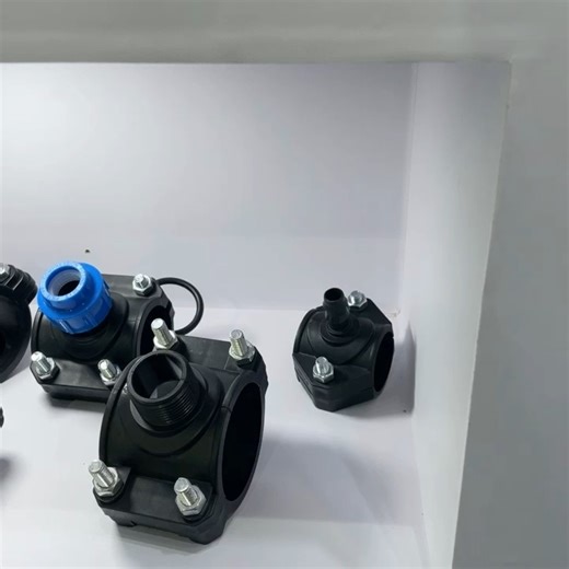 ISO9001 Irriplast Brand PP Clamp Saddle  Hdpe Plastic pp Pe Compression Fitting Double Male Saddle for Water Supply