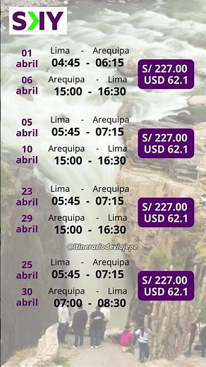 🎒✈️VUELOS LIMA - AREQUIPA OFERTA IDA Y VUELTA | ABRIL | SKY AIRLINES #vuelosbaratos