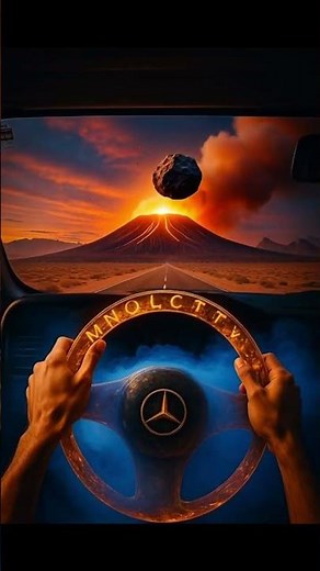 POV: My Mercedes Steering Wheel Drives Into the Apocalypse 🌋☄️🔥